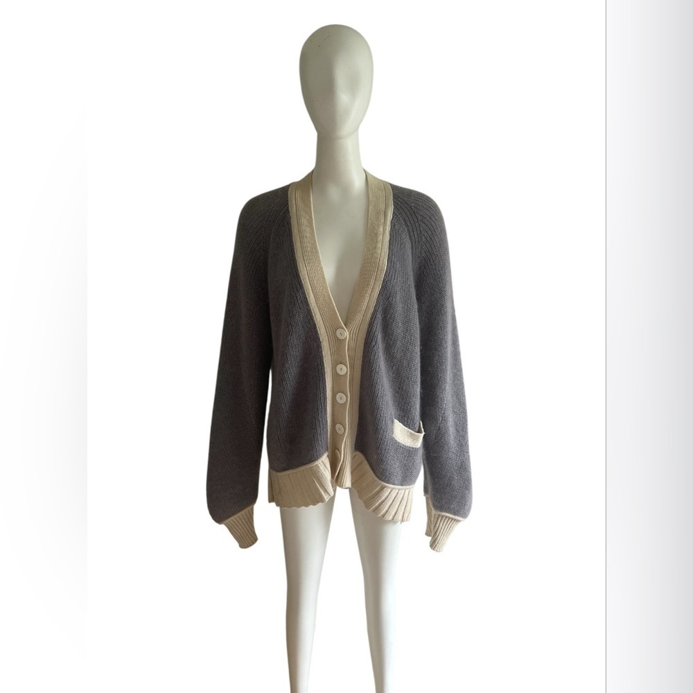 JED Mohair Wool Blend Blue Cardigan Button Front Size XL Fuzzy Fisherman